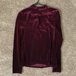 Maroon Velvet Turtleneck